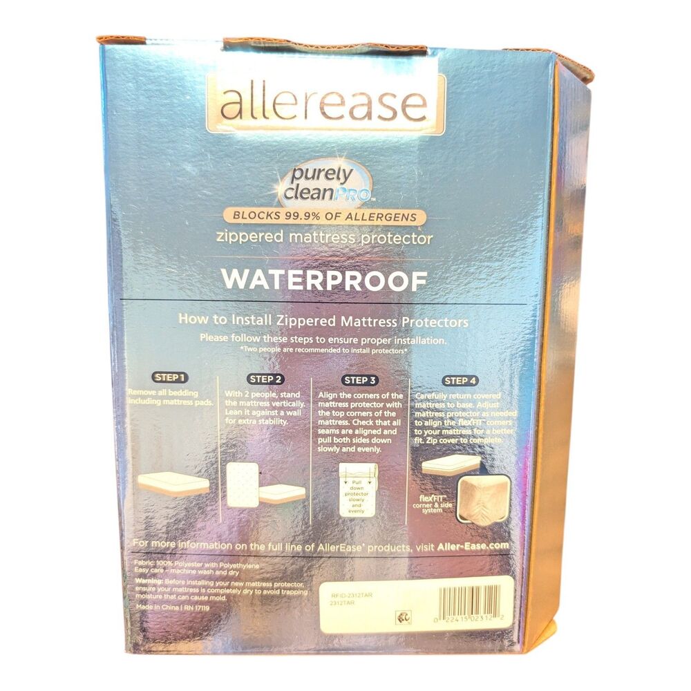 Allerease Reserve Collection Waterproof Mattress Zipper Cover Full Size White - Picture 2 of 2